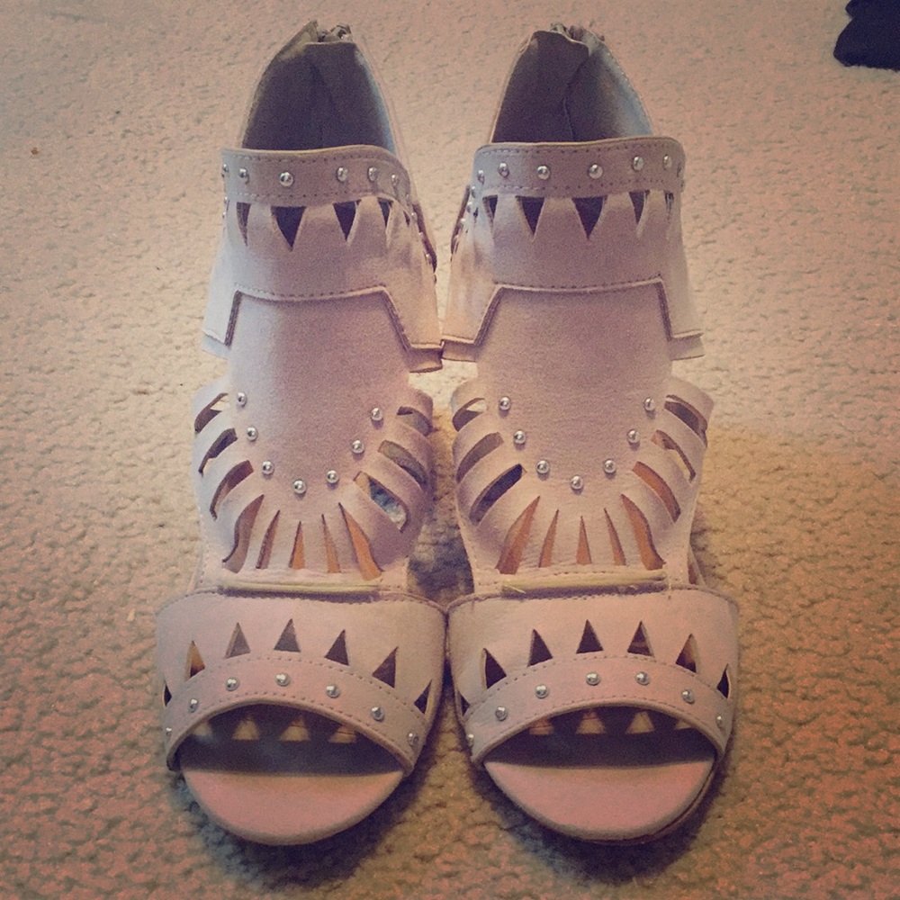 Heels- size 8-8.5 . Worn a few times. Wedge heel